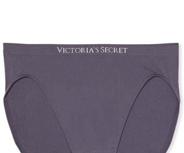 L Grey SEAMLESS NO SHOW FULL COVER Victorias Secret High Leg Waist Brief Pantie
