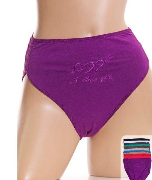 B7 GRACE Cotton High Cut Waist Heart i Love you Sissy Bikini Panties 2XL 3XL