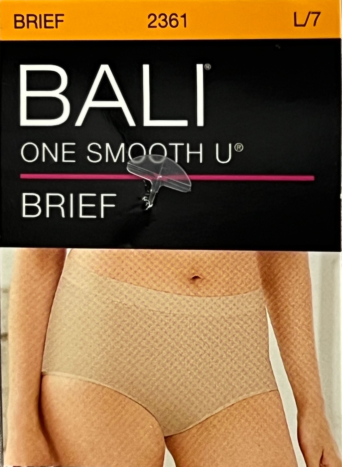 Bali One Smooth U Brief Panty L Size 7 LARGE NWT 2361 Underwear 3 PACK Panties