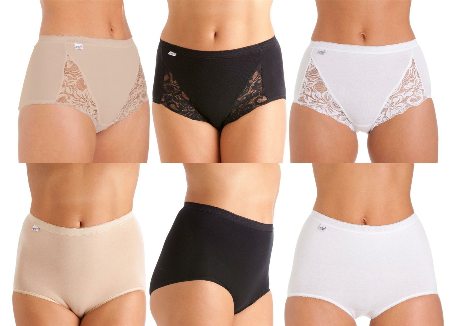 La Marquise Maxi Briefs Ladies Cotton Rich Full Cover Knickers Underwear 3 Pairs
