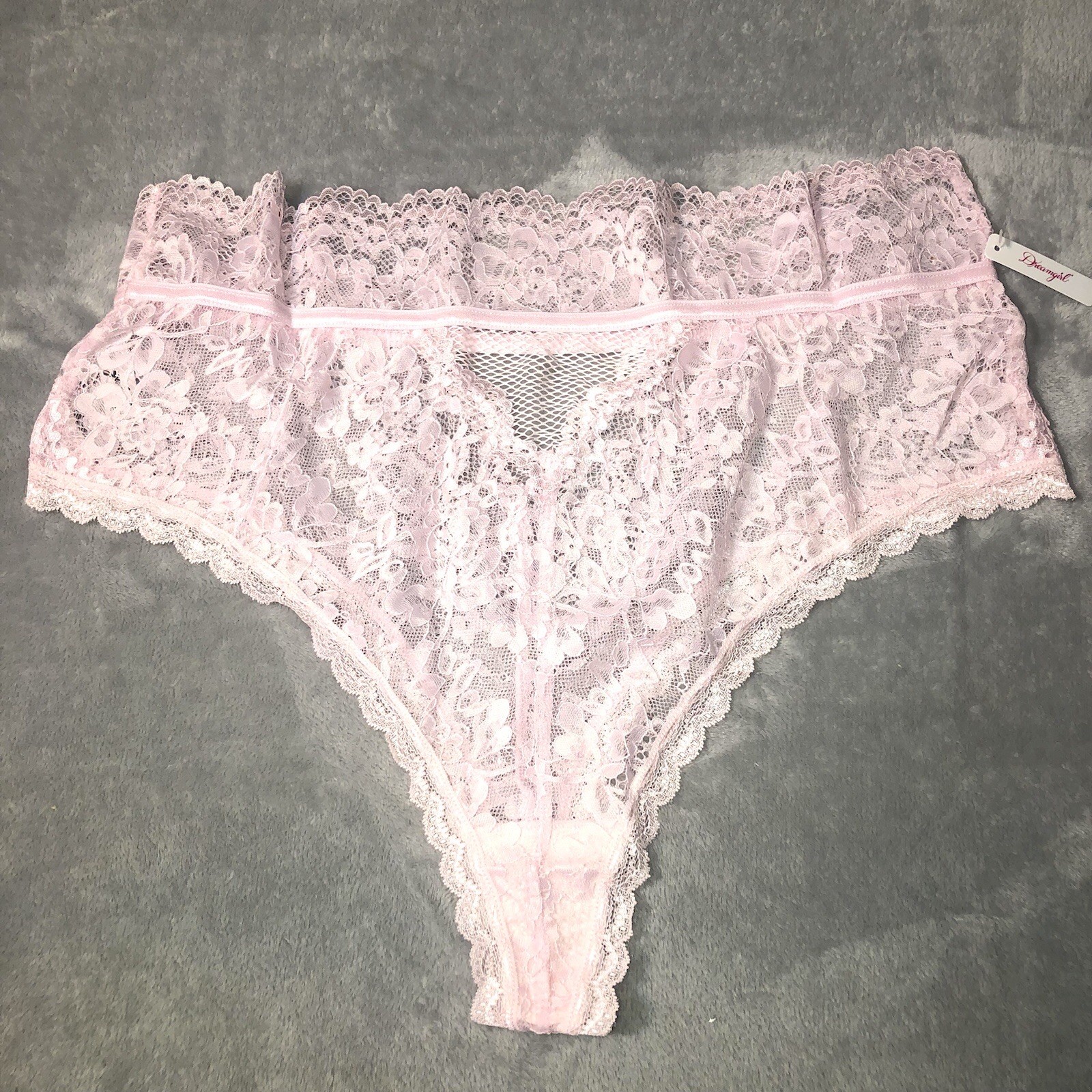 Dreamgirl High Waisted Cheeky Panty Womens Plus Size 2X Queen Pink Underwear NWT