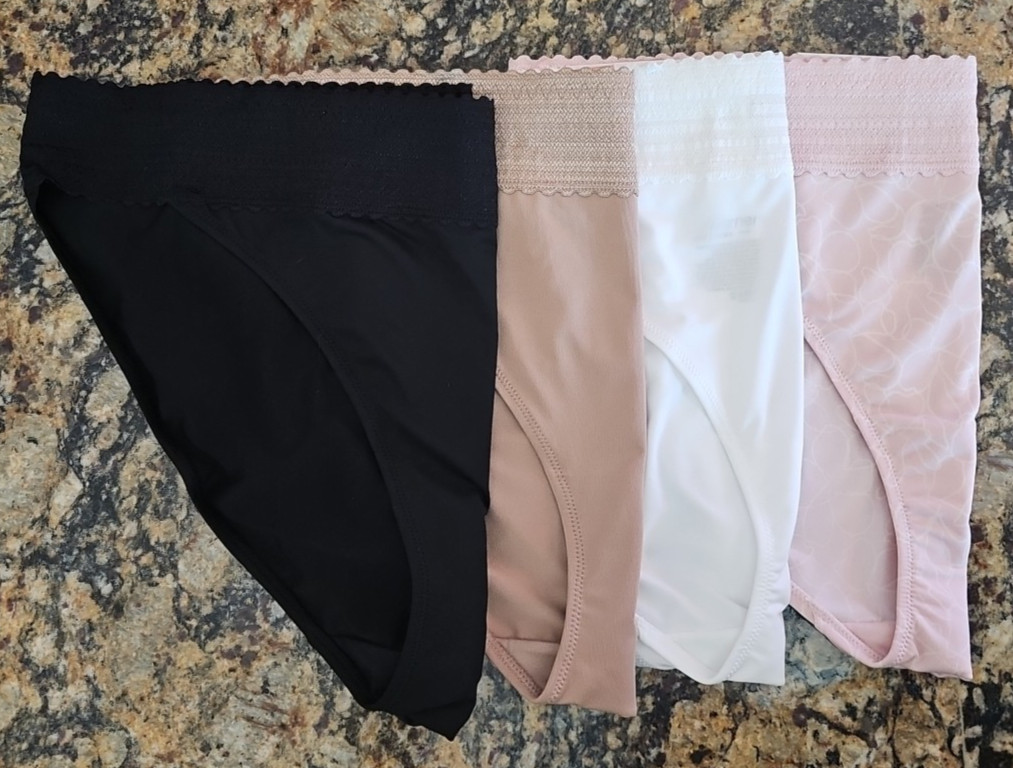 Women’s Warners BIKINI Panties MICROFIBER w/Lace No Pinch No Problem 4-PK 10 3XL