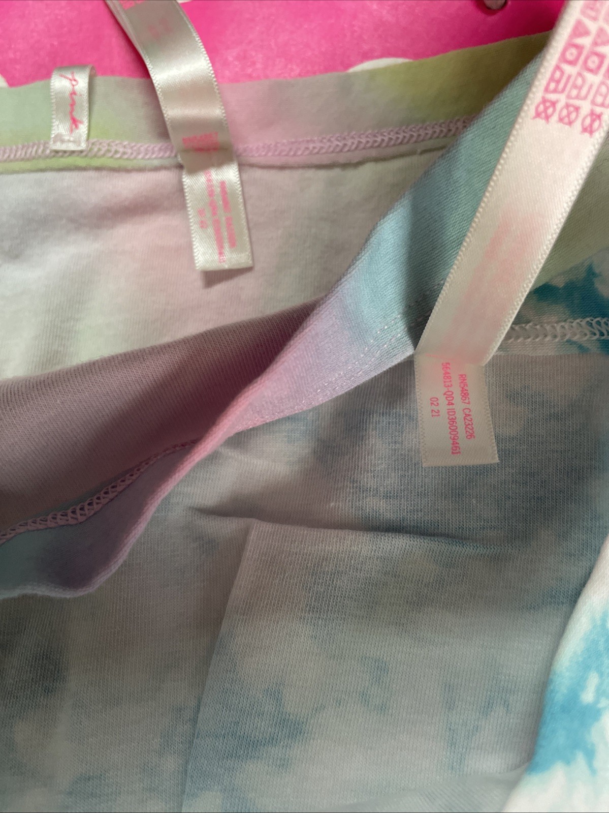 NEW 2021 Victoria’s Secret PINK Boyshort Panties Tie Dye Blue & Pastel Ombre M