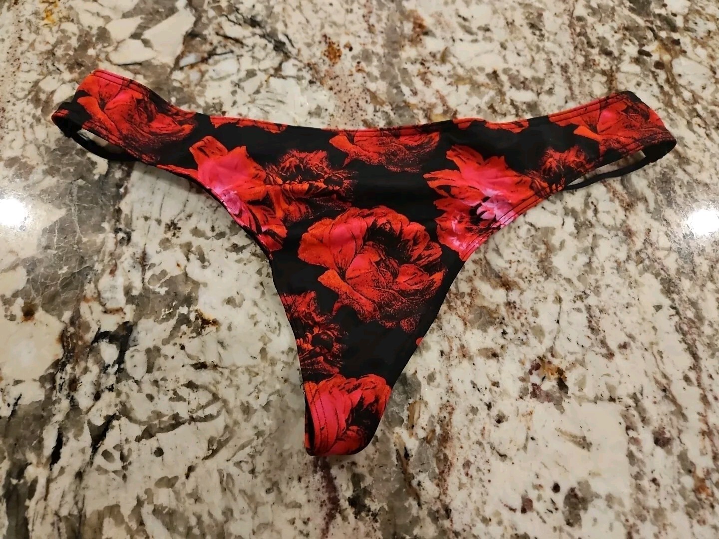 True Vintage Victoria Secret Very Sexy Satin Triple Strap Bow V-String Panty