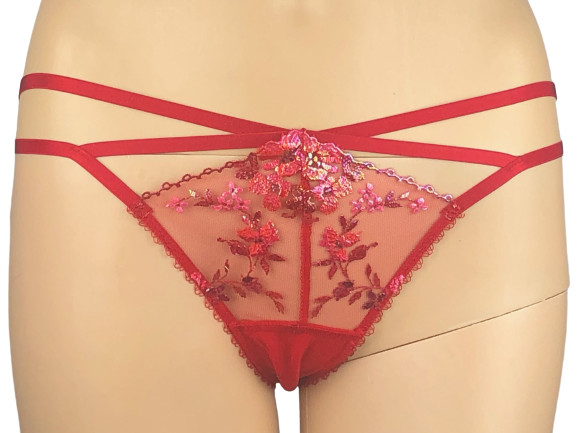 VICTORIAS SECRET VERY SEXY SHEER FLORAL EMBROIDERED CHEEKY PANTY XS S M L XL XXL