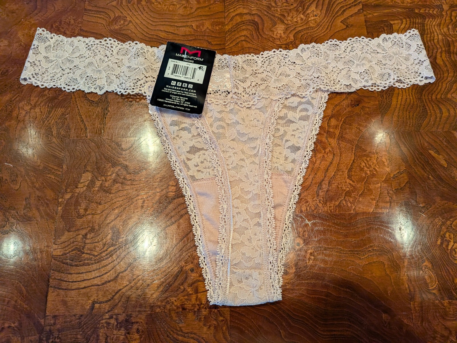 NWT Maidenform Luxurious Lace DMESLT Sexy Must Have Lacey Thong In Taupe XL /8