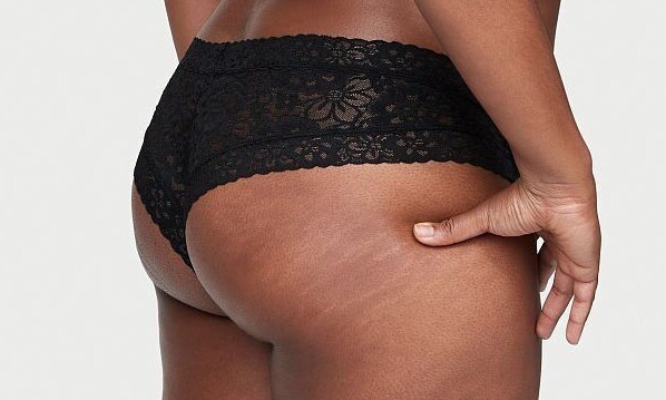 S M L Black ALL FLORAL LACE UP THE LACIE Victorias Secret CHEEKY Brief Panty