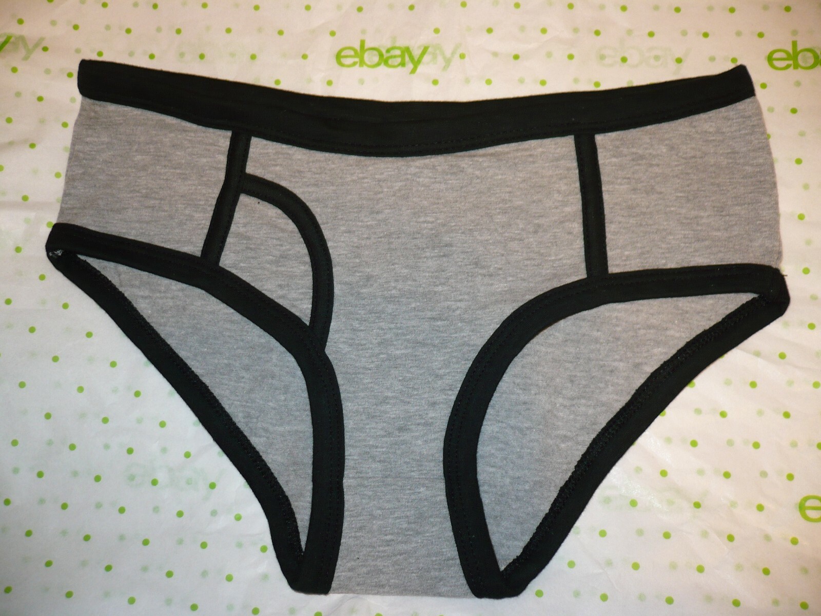 Rue 21 Women’s Bikini Panties LARGE Gray With Black Trim New