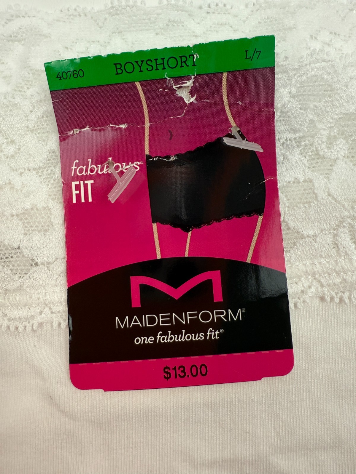 Maidenform Lace Trim Boy Short Panties White Size XL NWT