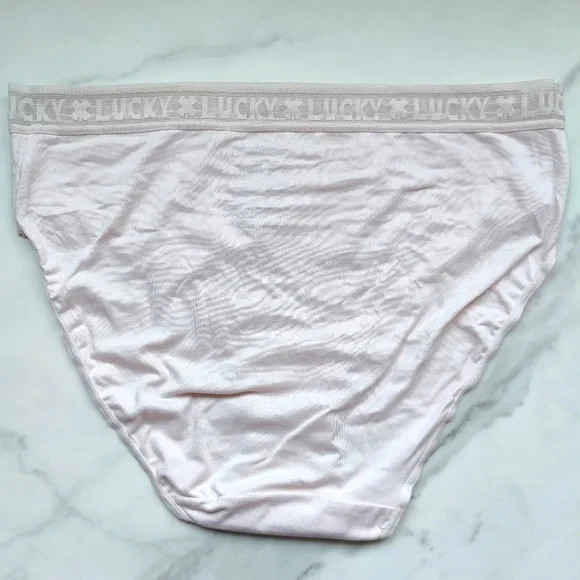 Lucky Brand Lucky Lace Hi-Cut Brief Panty Pastel Pink Size L