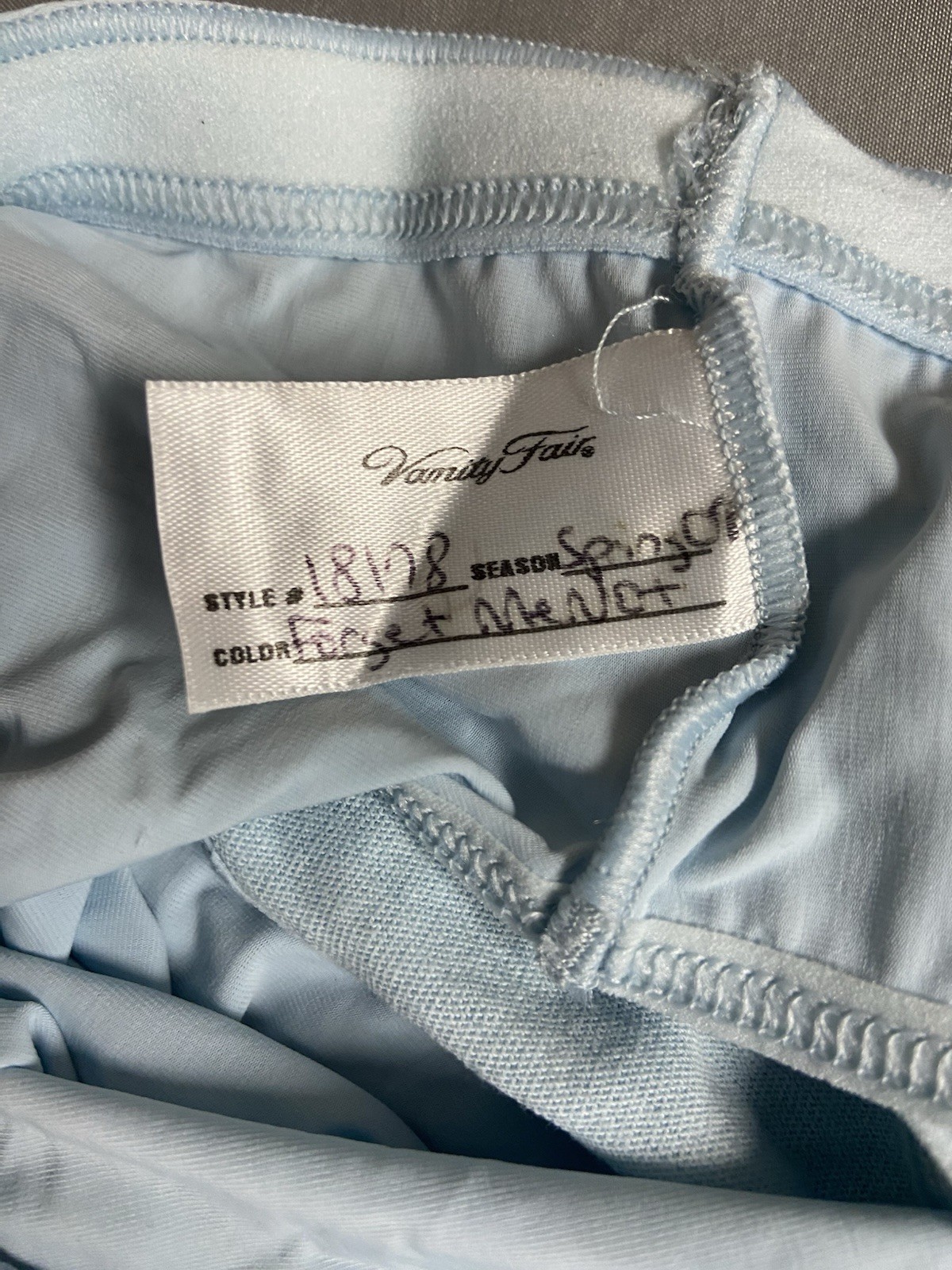 Vanity Fair Baby Blue Bikini Underwear, Size 6 Rare Sample