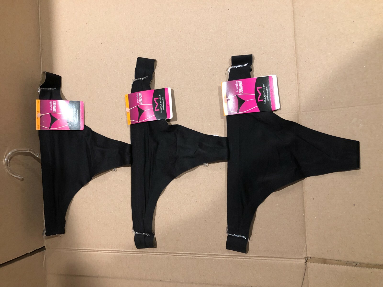 (3 PK) Maidenform 40149 Comfort Devotion Thong Black Seamless No Show NWT – S/5