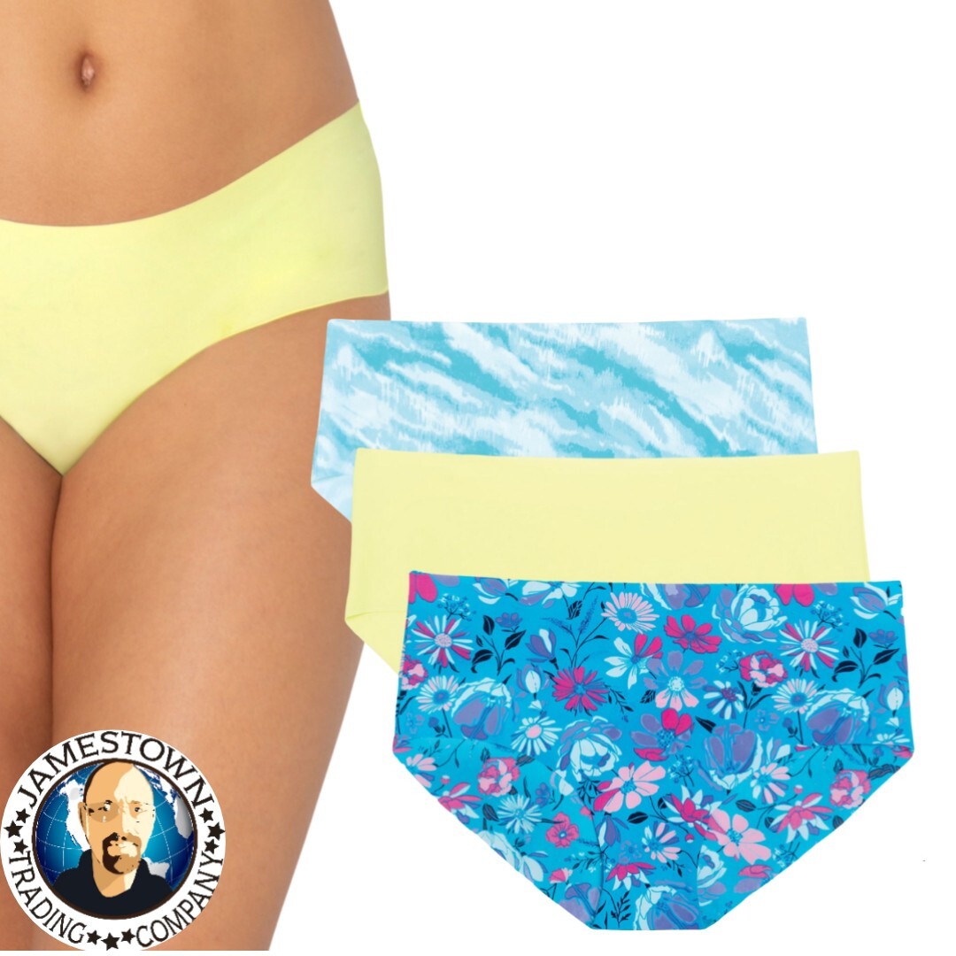 No Boundaries Juniors No Show Blooms/Lime/Wash Hipster Panty 3 pack XXXL