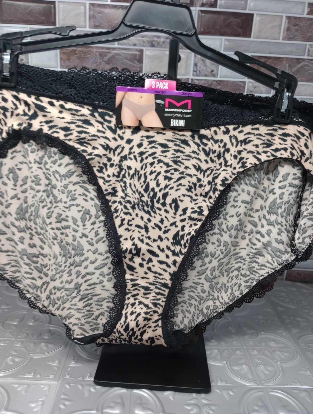 NEW 3 Pair Sz. 2XL/9 Maidenform Everyday Luxe BIKINI Panties Multi-Color DM3TBK