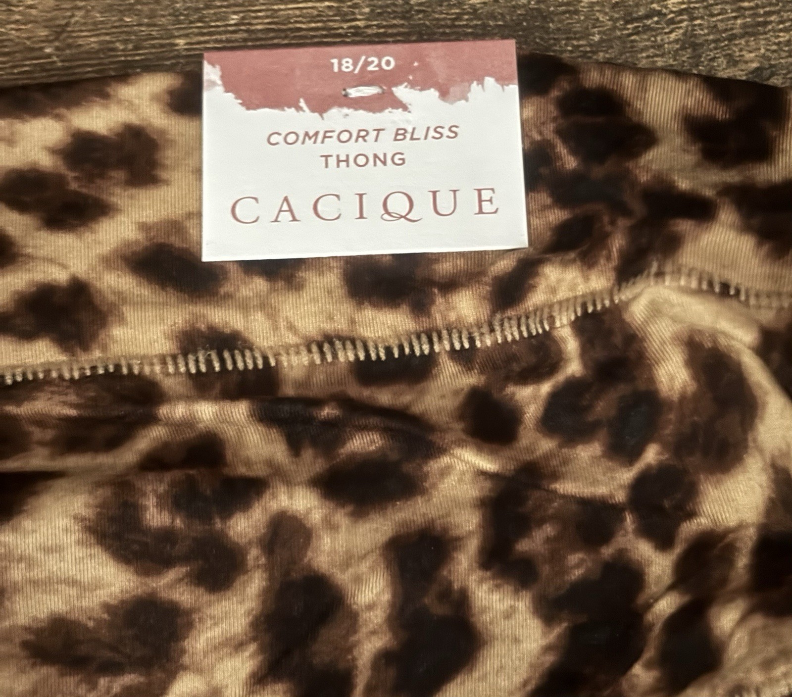 Plus Size 18/20 Lane Bryant Cacique Comfort Bliss Thong Leopard Mauve Cheetah