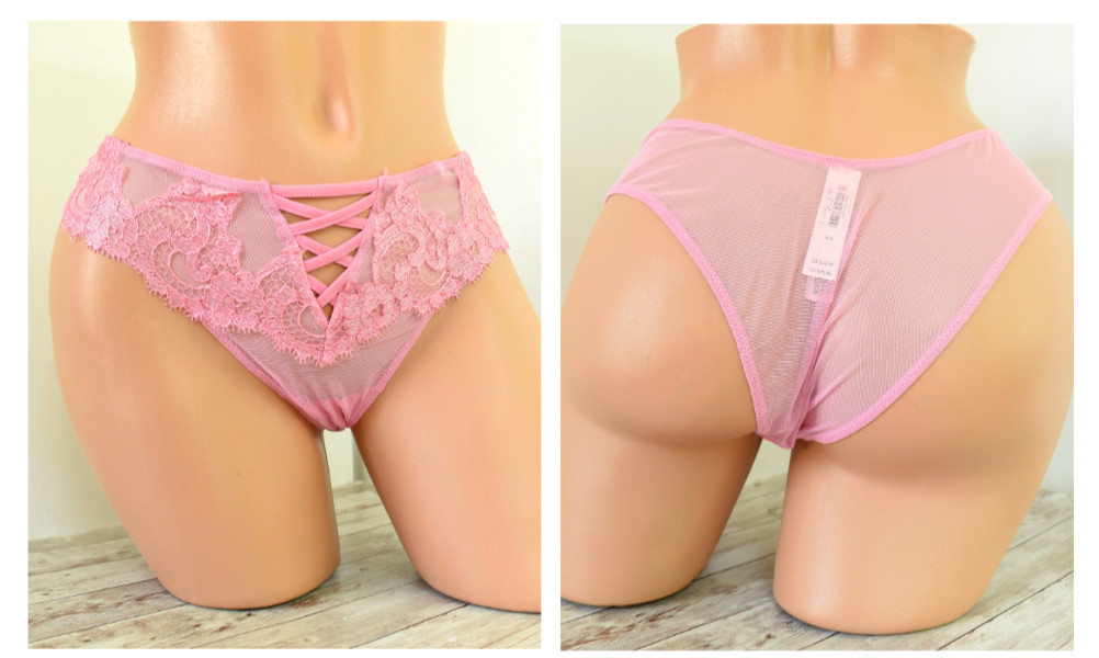 Victorias Secret MEDIUM *DREAM ANGELS* BOHO FLORAL EMBROIDERY BRAZILIAN *Pink*