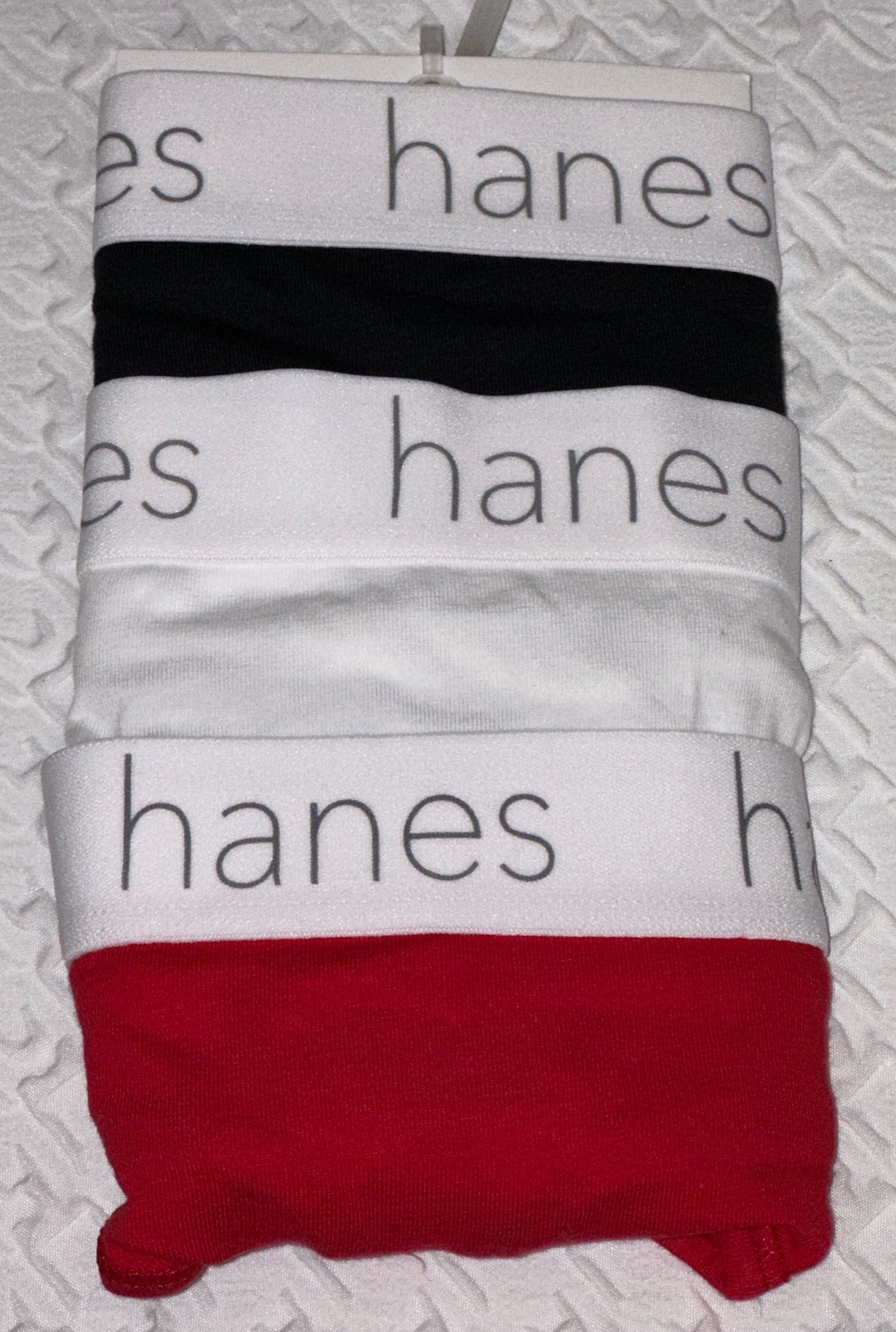 HANES 3 Pk Ultimate Stretch Cotton Red White Thong Panty Womens S M L XL 8 2XL 9