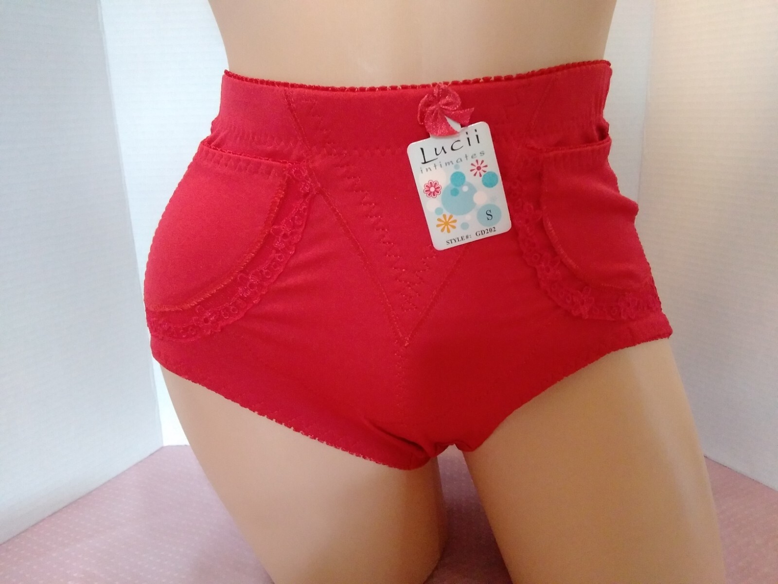 Panties Womans Shaper Brief Safe (2) Pocket Travel Size Small Red