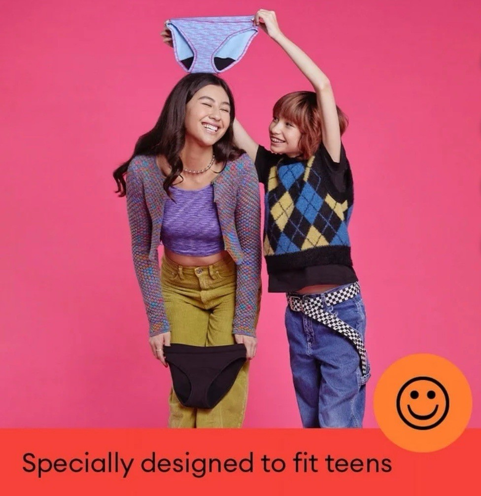 Thinx Teens Super Absorbency Cotton Bikini Period Underwear Small 9-10 Hologram