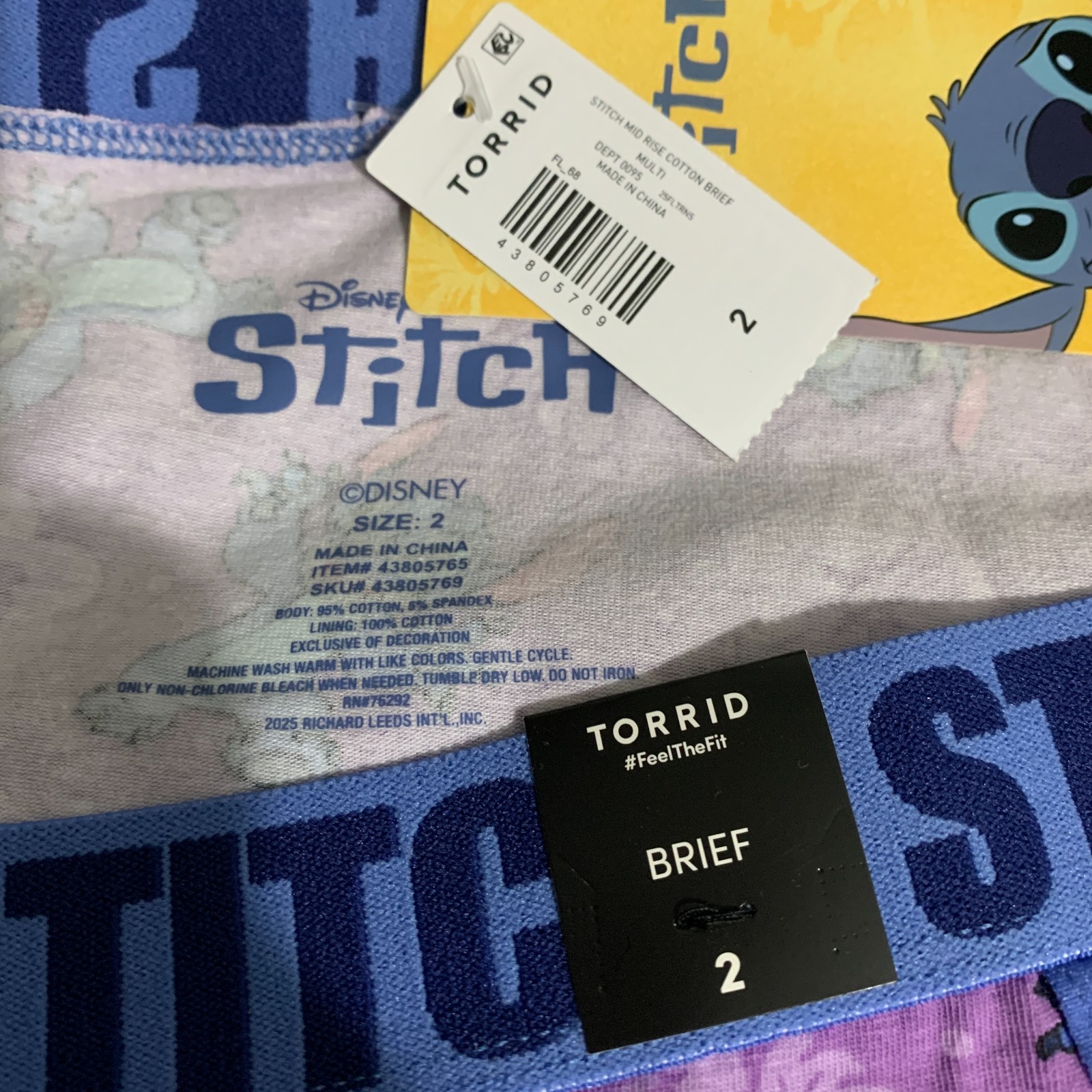 Torrid Brief Panties Underwear Disney Lilo & Stitch Experiment 626 Plus 2 18 20