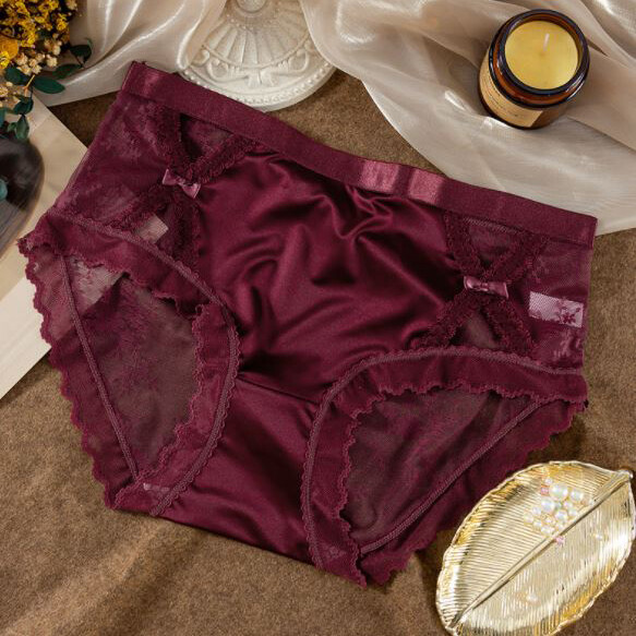 1/5 Pack Lot Vintage Women Satin Panties Lace French Undies Underwear Sexy Brief