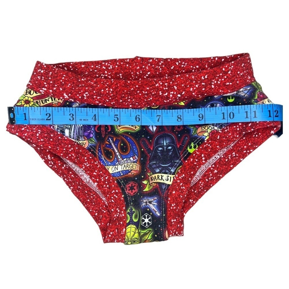 Handmade Star Wars Dark Side Briefs | Red Glitter Galaxy Cotton Panty – XS
