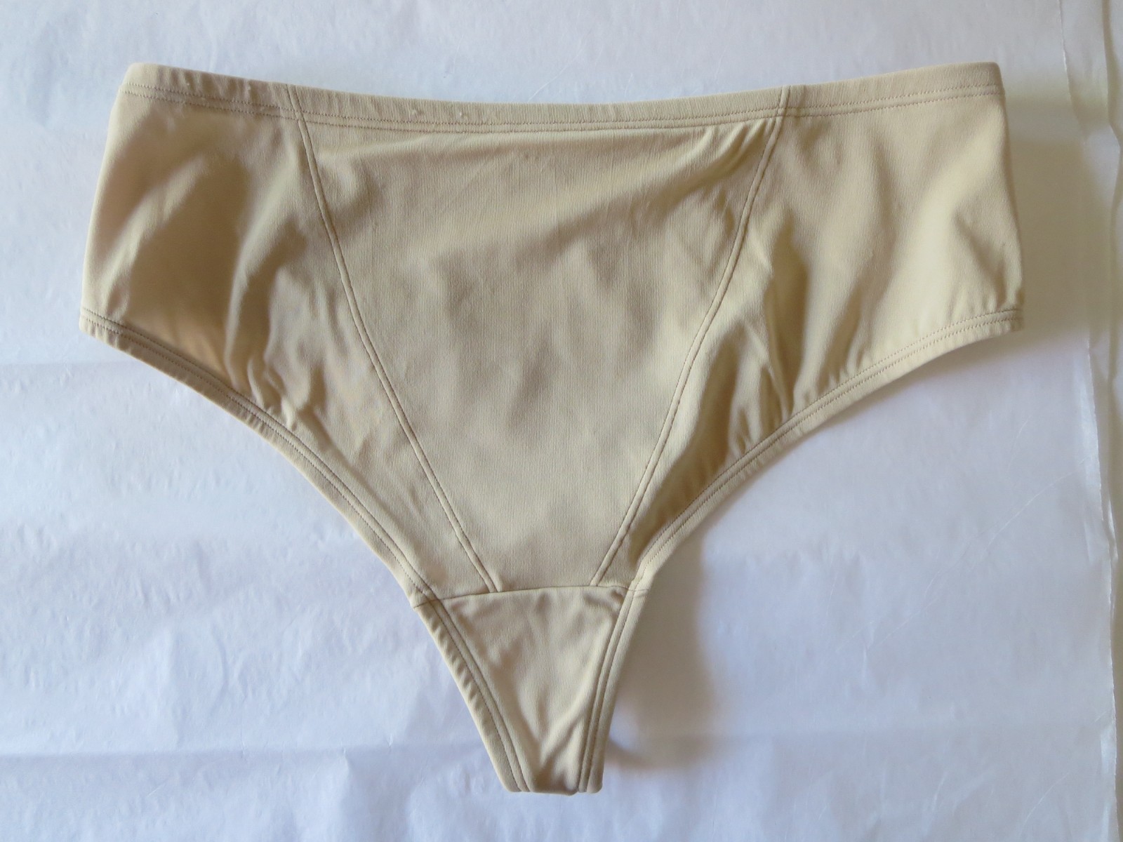 TC FINE INTIMATES WOMEN’S THONG PANTY #4706, XL, BEIGE, NWOT
