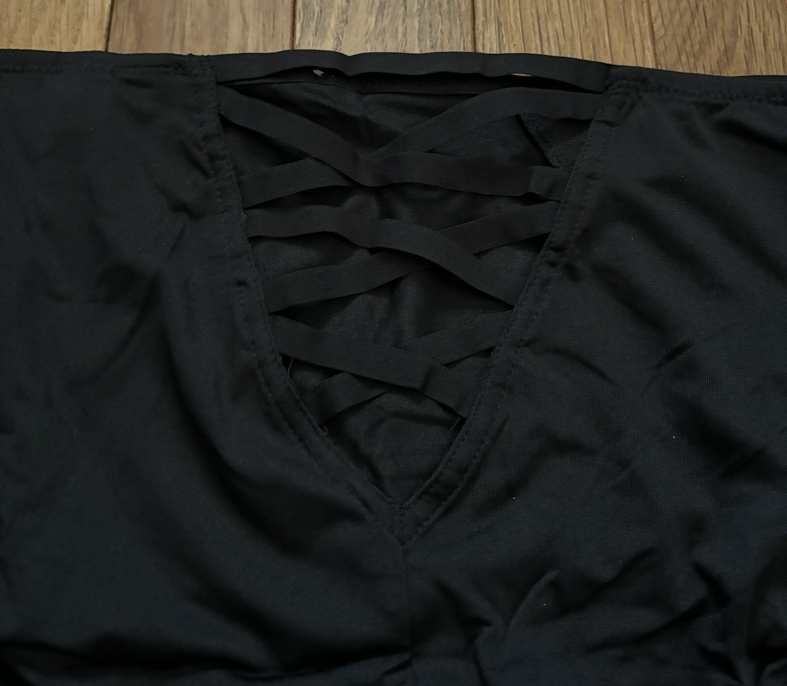 Plus Sz 18/20 Lane Bryant Cacique French Cut Brief Panty Black White Embroidered