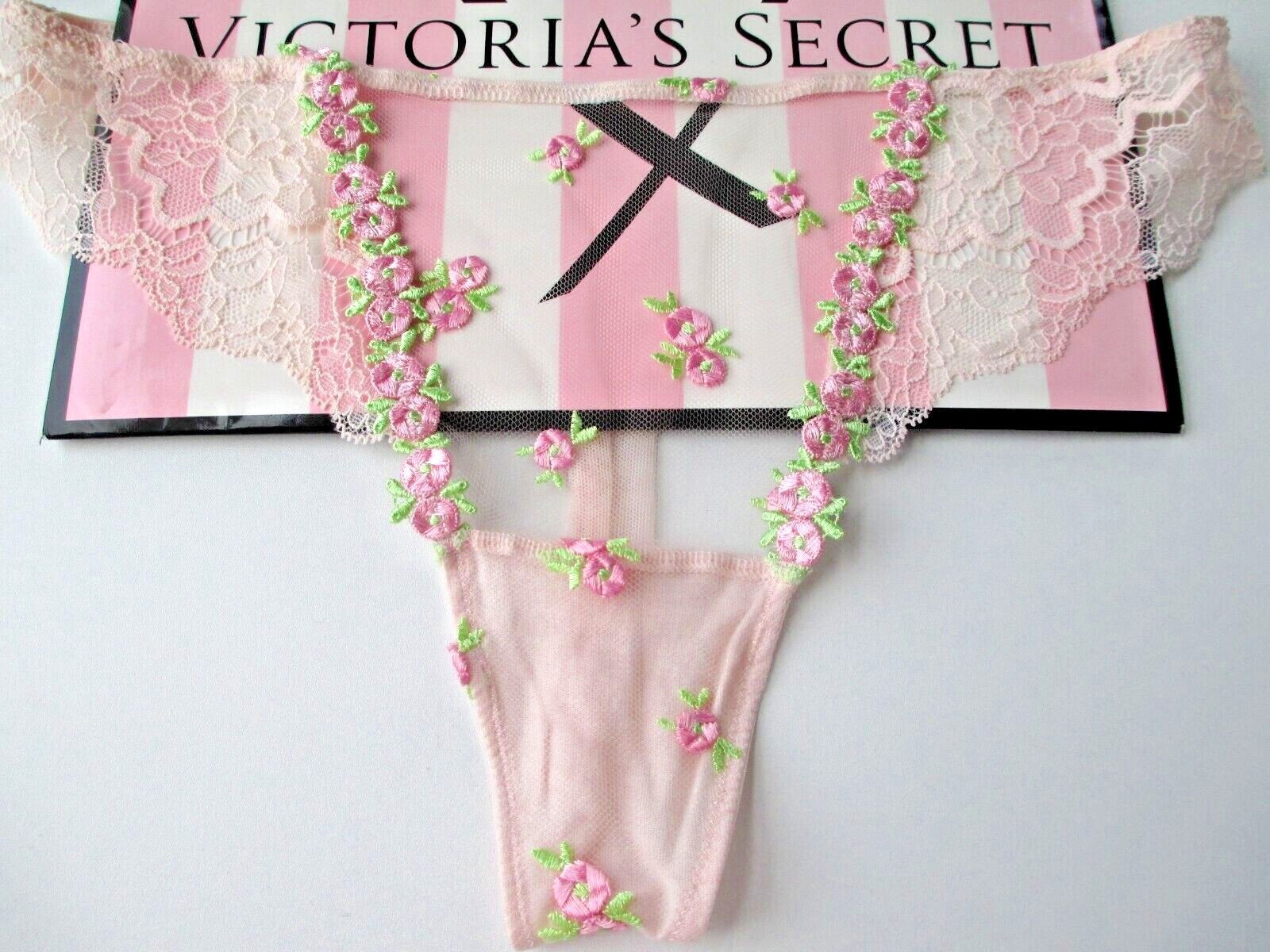 VICTORIA’S SECRET DREAM ANGELS Thong Panty S M L XL Pink NWT Lace VS Floral Mesh
