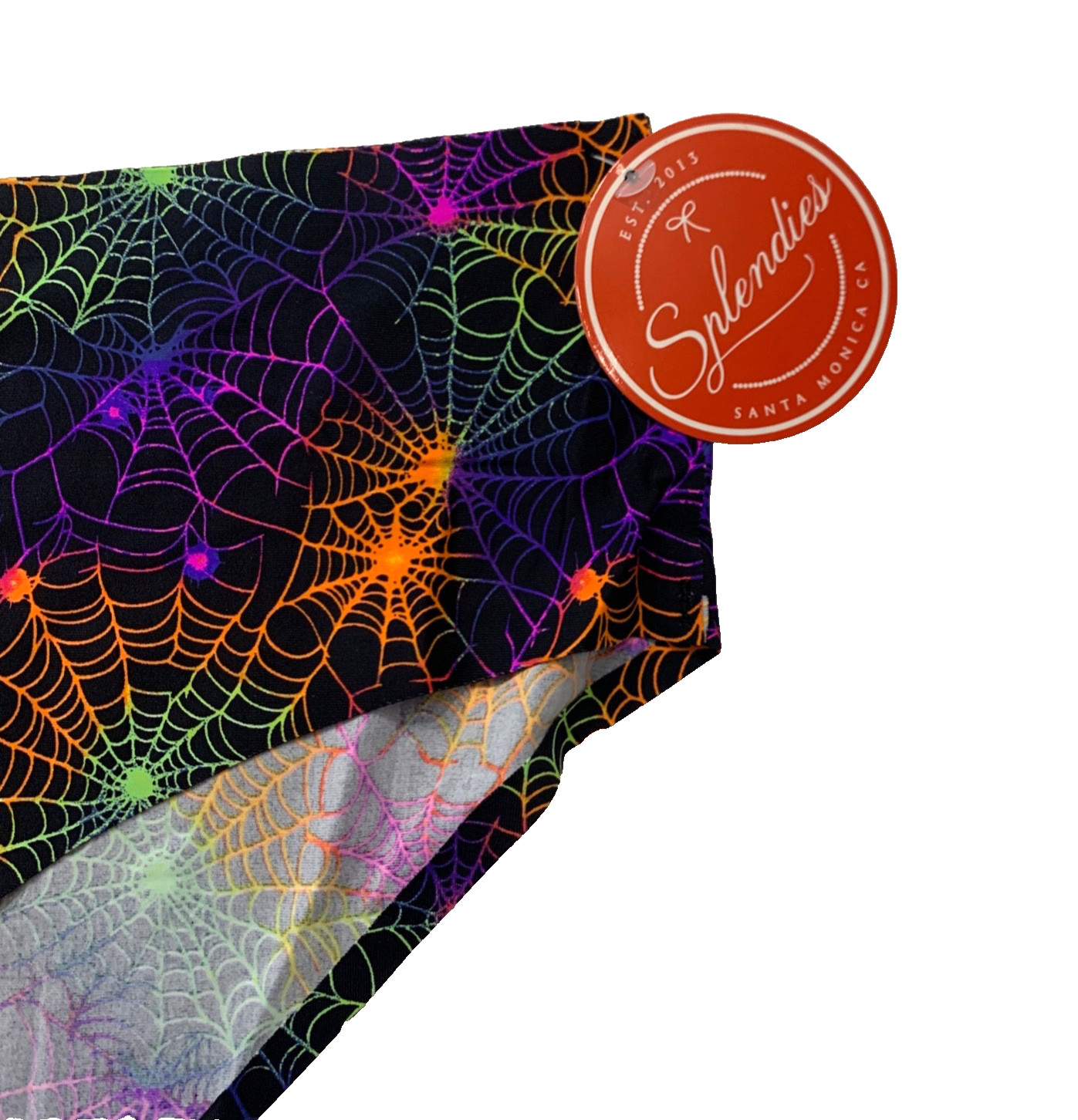 Splendies No Show Bikini Panties Psychedelic Spider Web Halloween 2X Laser Cut