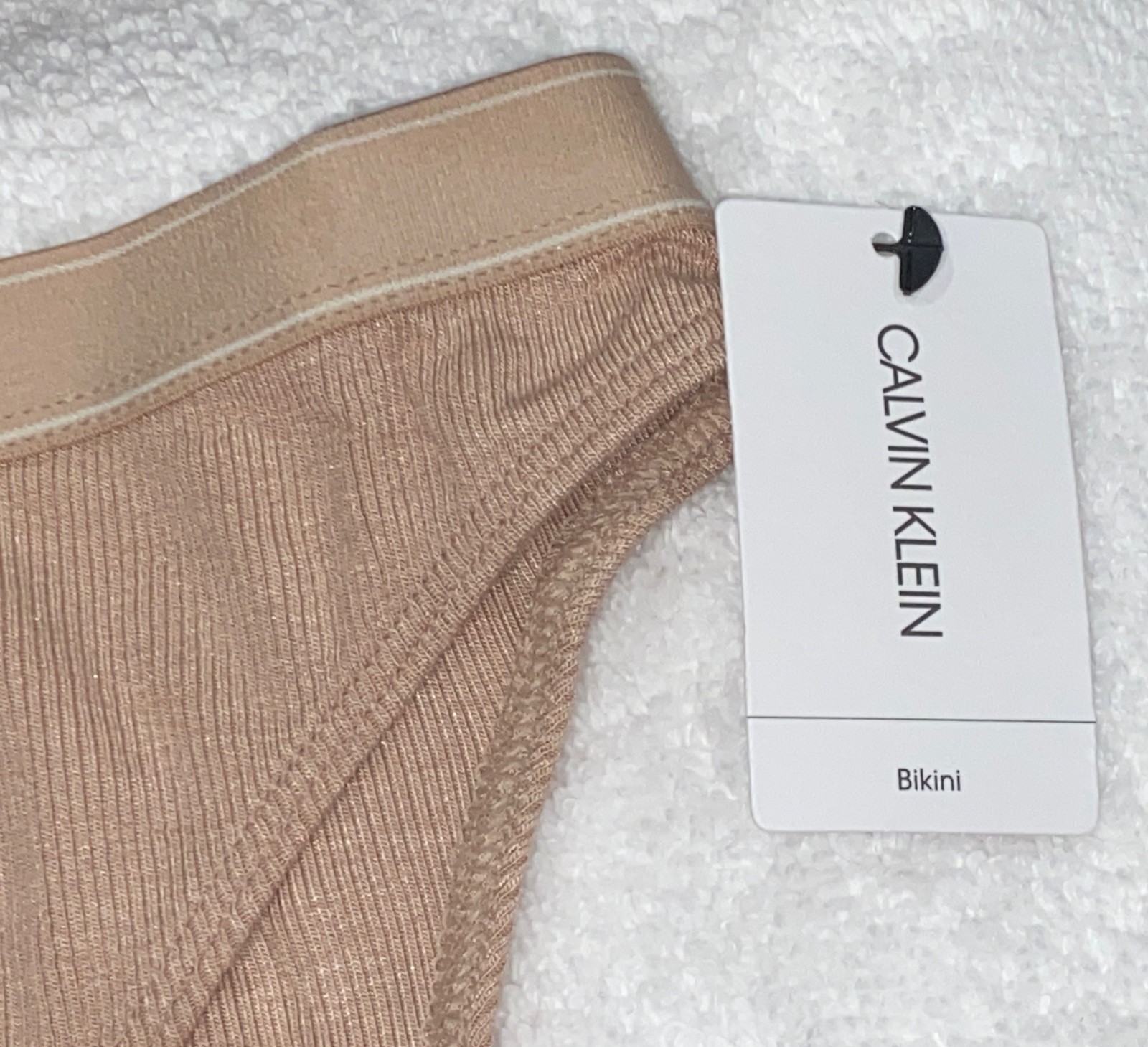 CALVIN KLEIN Pure Ribbed Modal Cedar Nude Cheeky Bikini Panty Womens XS S L XL