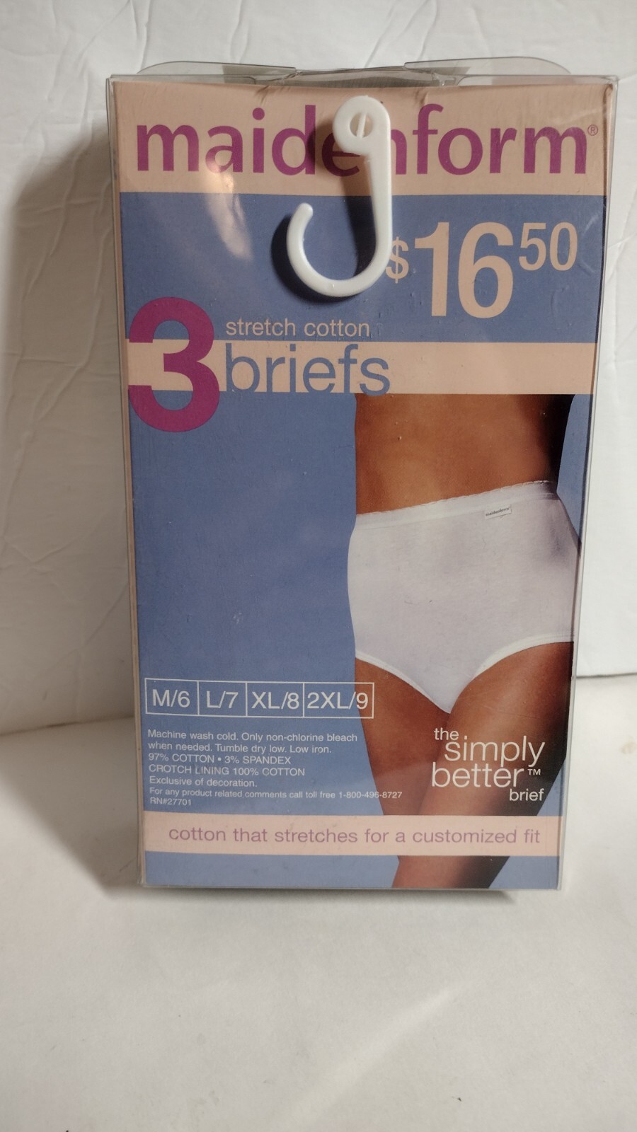 Maidenform Set Of 3 Briefs Stretch Briefs Cotton Customized Fit M/6