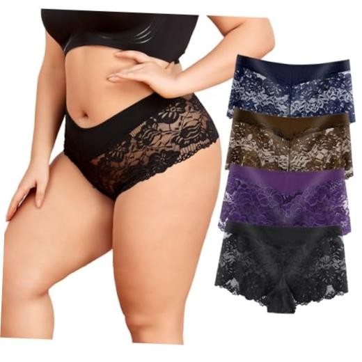 Women’s Underwear Regular & Plus Size Panties Lace 4X-Large Plus 4p-12