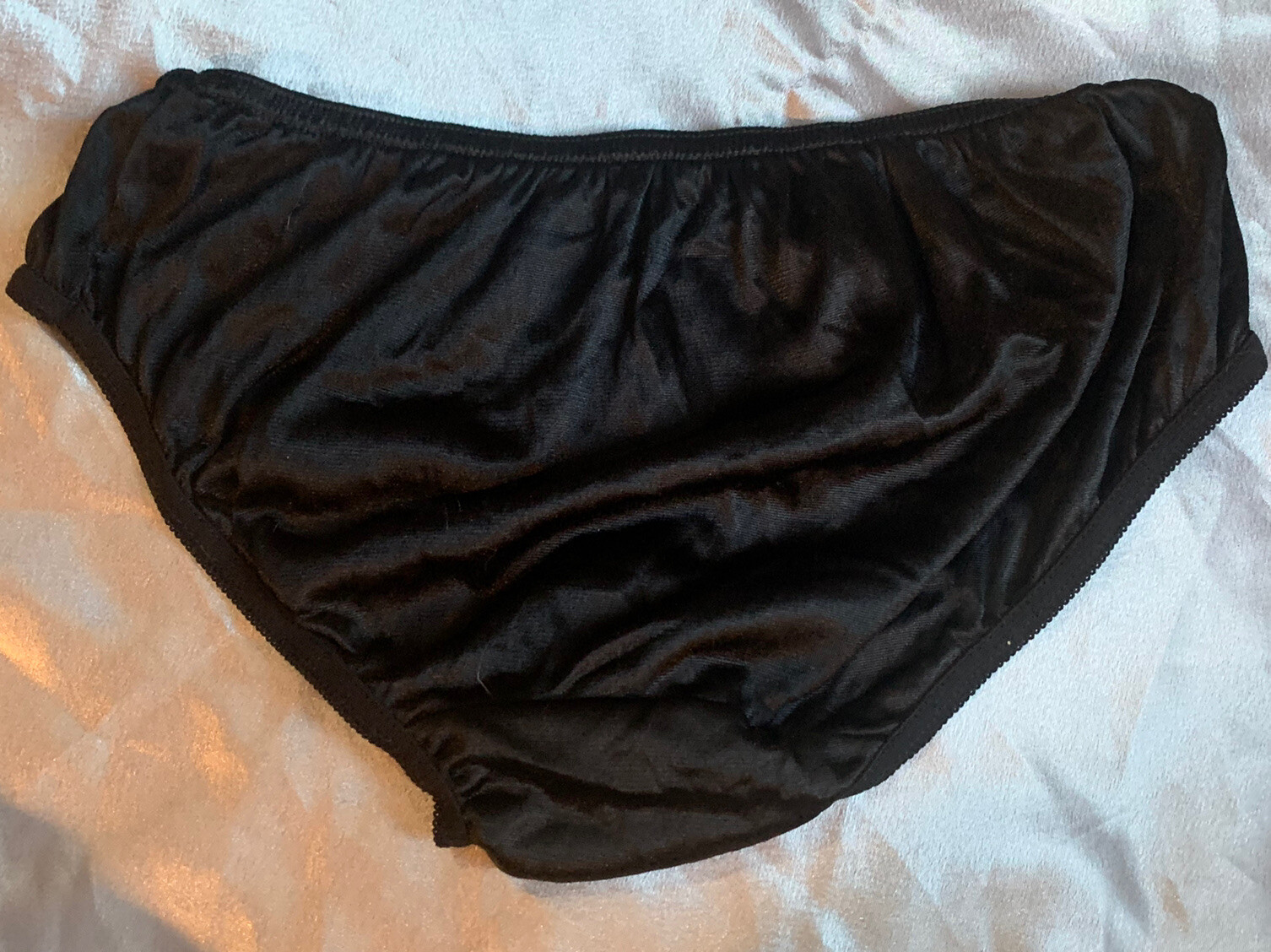 Nwot 100% Nylon Black brief panties XL With Nylon Satin Gusset