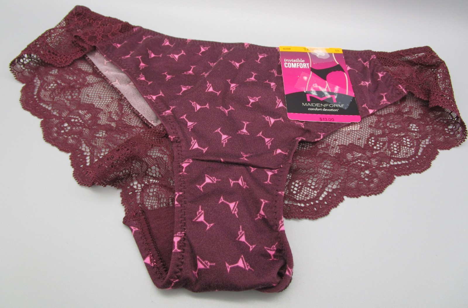 MAIDENFORM~S 5~40159~Nightfire Red Comfort Devotion Lace Back Tanga