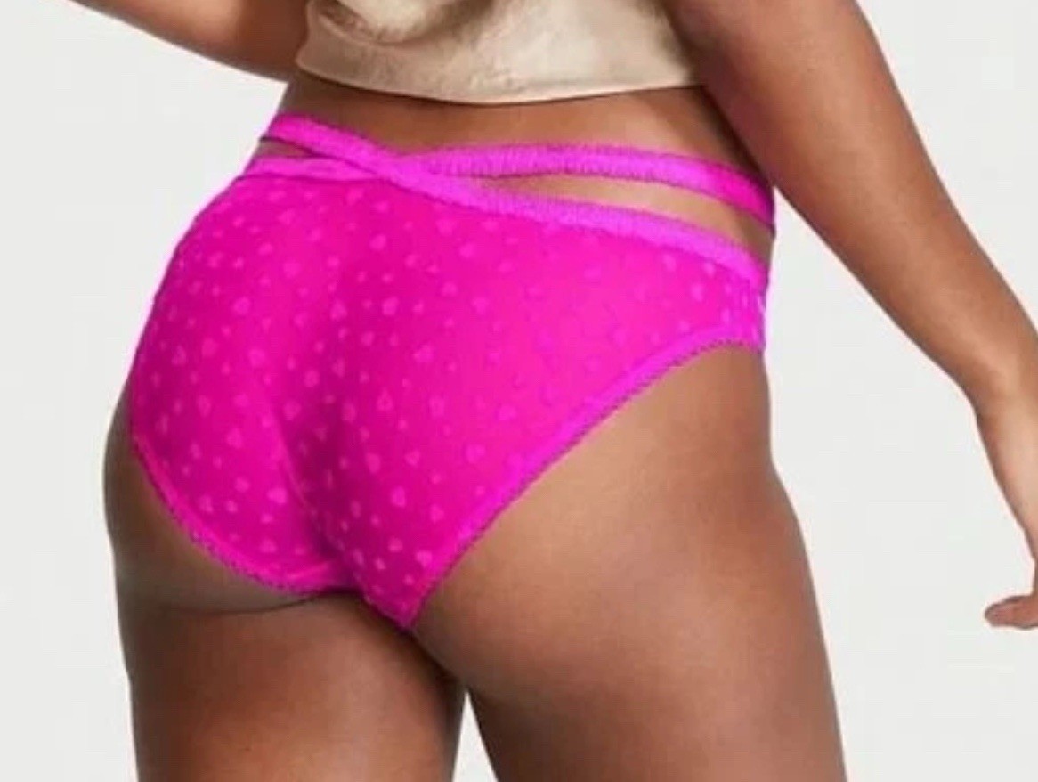 Victoria’s Secret Bikini Panty Large Pink Heartbreaker Bali Orchid Hearts NWT