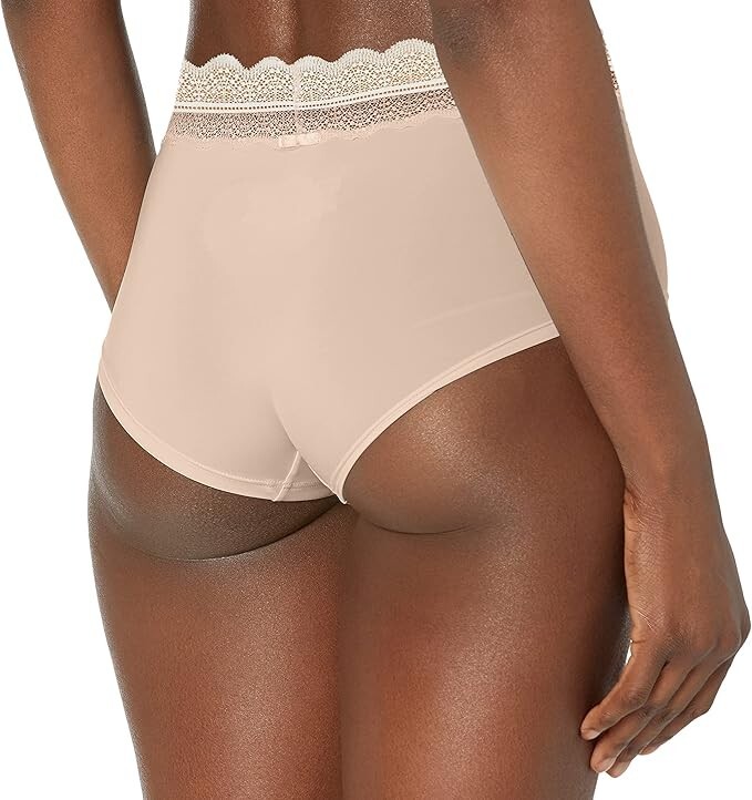 Calvin Klein Lace Trim Waistband Hipster Panty Beige Women’s S