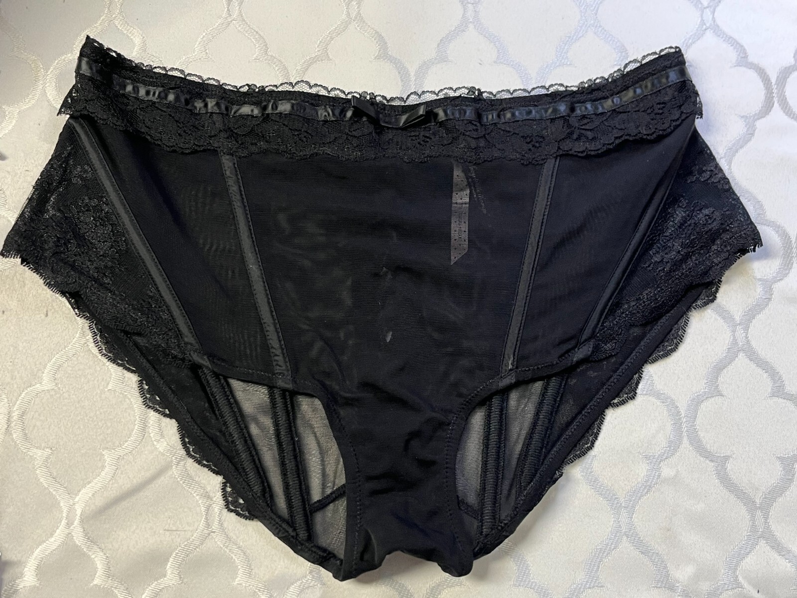 Victoria’s Secret Corset Panty Medium Black High Waisted Boned