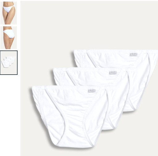 Women’s Jockey 3-Pack String Bikinis (White) 100% Cotton Panty Underwear