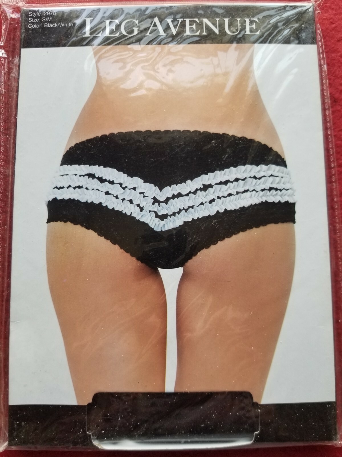 Leg Avenue Contrast Ruffle Back Panty Size S/M