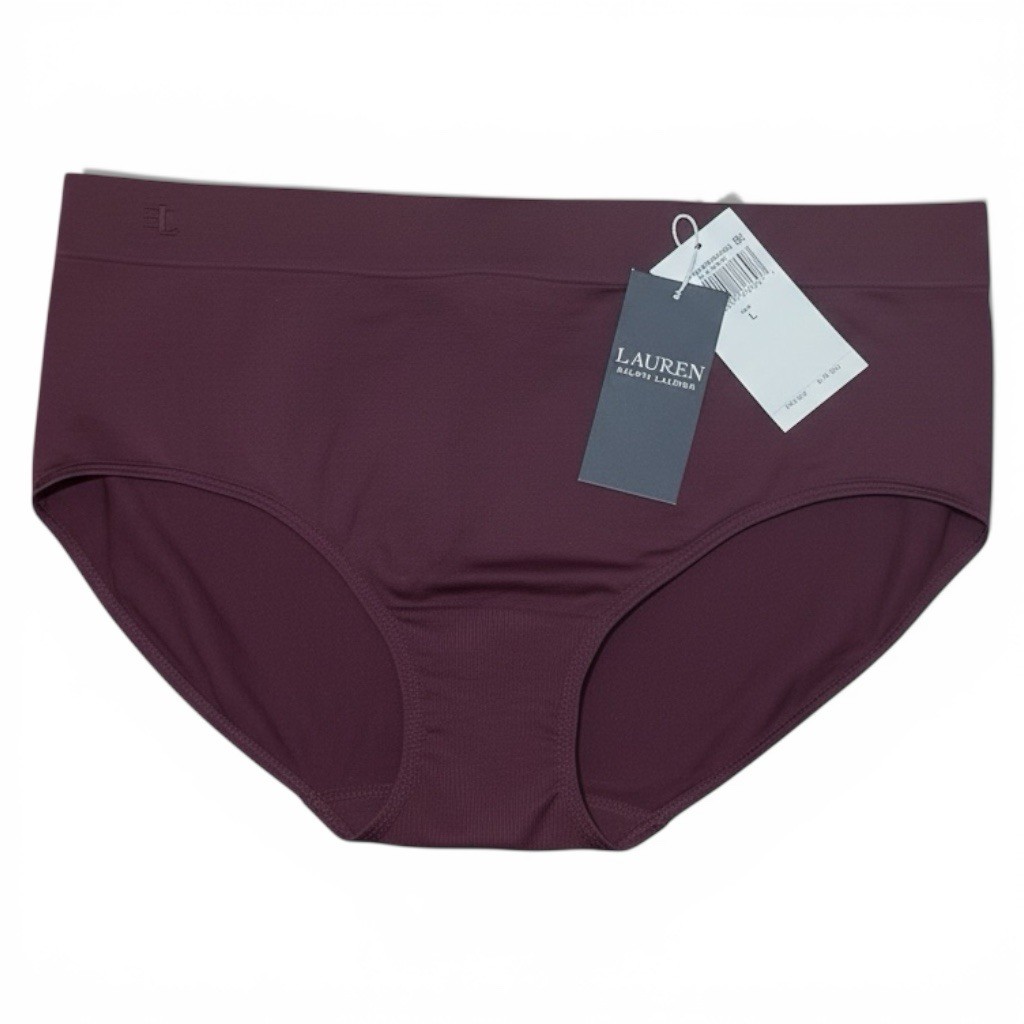 Lauren Ralph Panties Size Large 2-Pair Seamless Stretch Jersey High-Rise Maroon