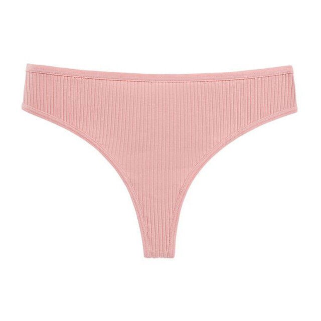 6 Packs Lot Sexy Womens Panties Thong G string Ribbed Cotton Underwear Lingeries
