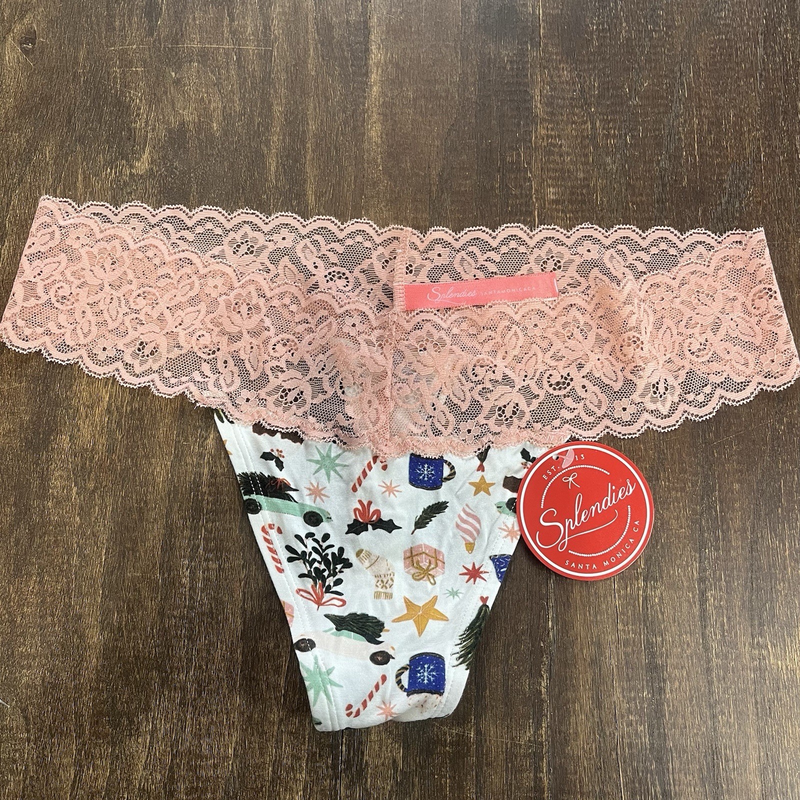 Splendies Christmas Thong Women’s X Large Underwear NWT