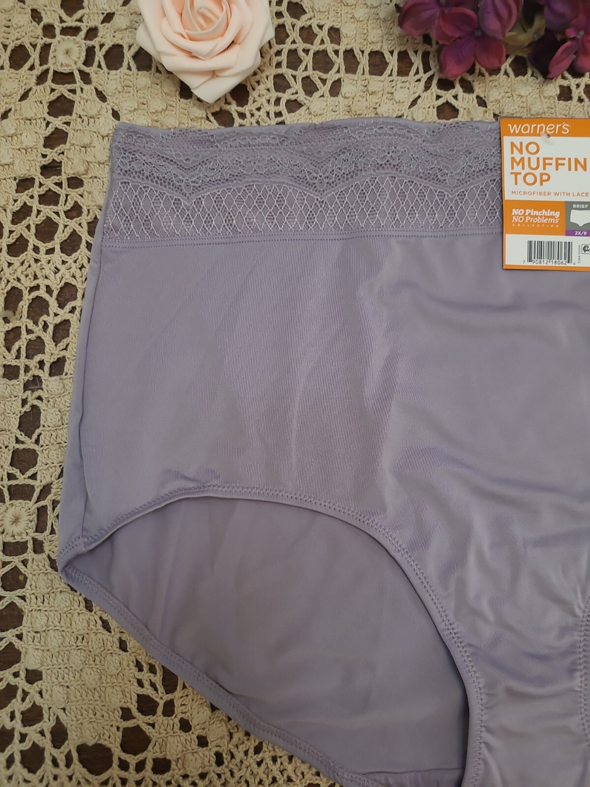 9/2X WARNERS No Pinching No Problems LuXury Lace Brief Panty RS7401P NWT