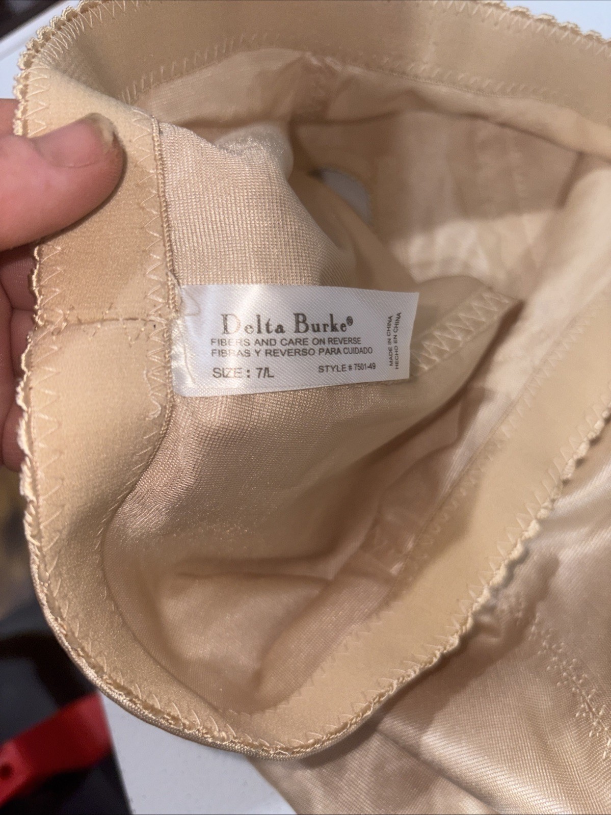 Delta Burke VTG 90s Tummy Control Brief Panty Girdle W Lace Sz 7/large Beige NWT