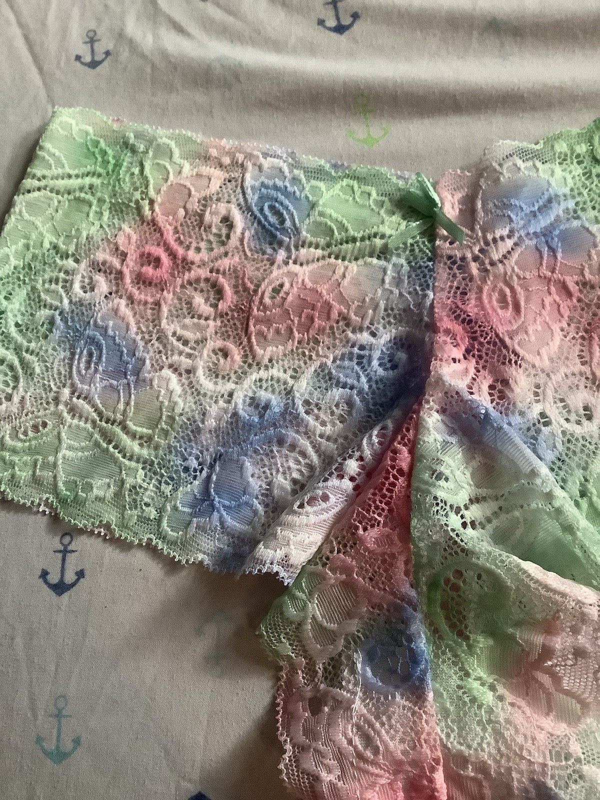 Women’s Gradient Butterfly Cheeky Panties Multicolor Lace Floral Bow 7pk Large