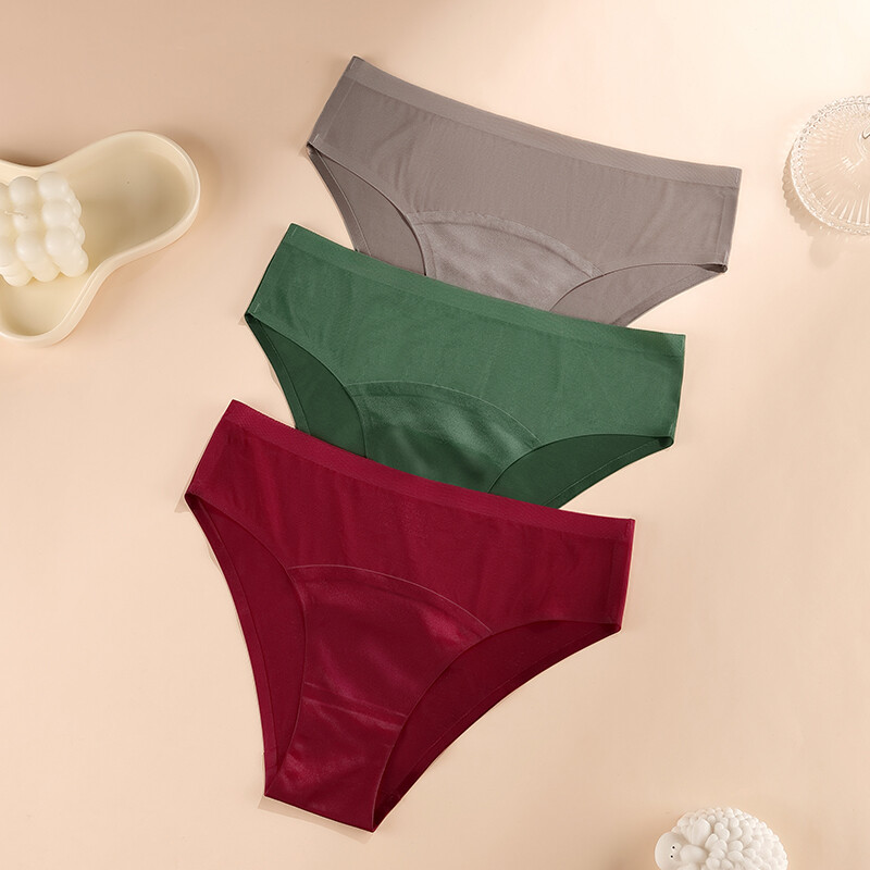 3 PCS LOT Ladies Womens Sexy Underwear Satin Panties Brief Sheer Lingeries Thong