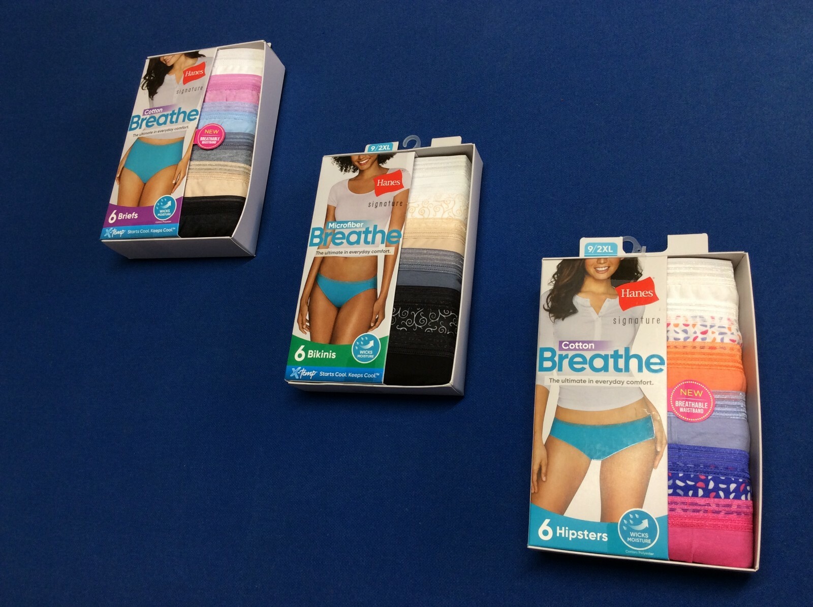 Women’s underwear: Hanes Breathe, available in various sizes, colors, styles 6pk