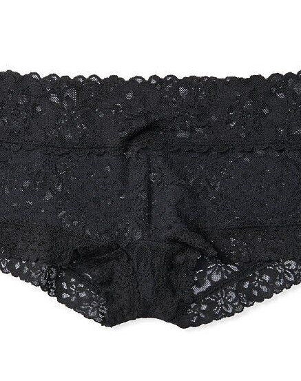 M L XL Dark NOIR Black FLORAL LACE THE LACIE Victorias Secret SHORTIE RARE Panty