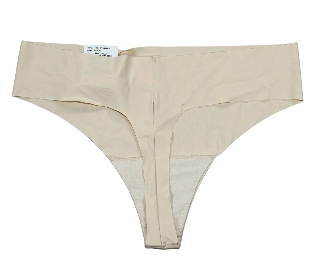 Aqua Intimates Microfiber Thong – Exclusive latte Caffe nude Large
